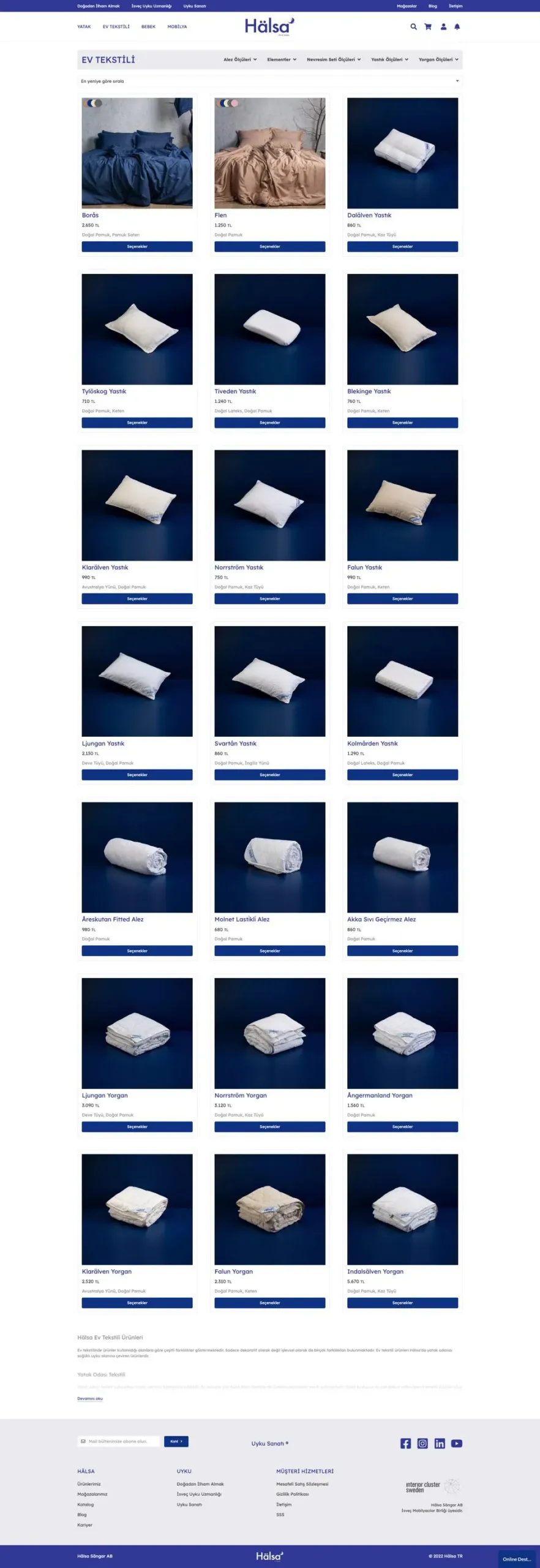 Halsa Yatak web sitesi sayfa 3