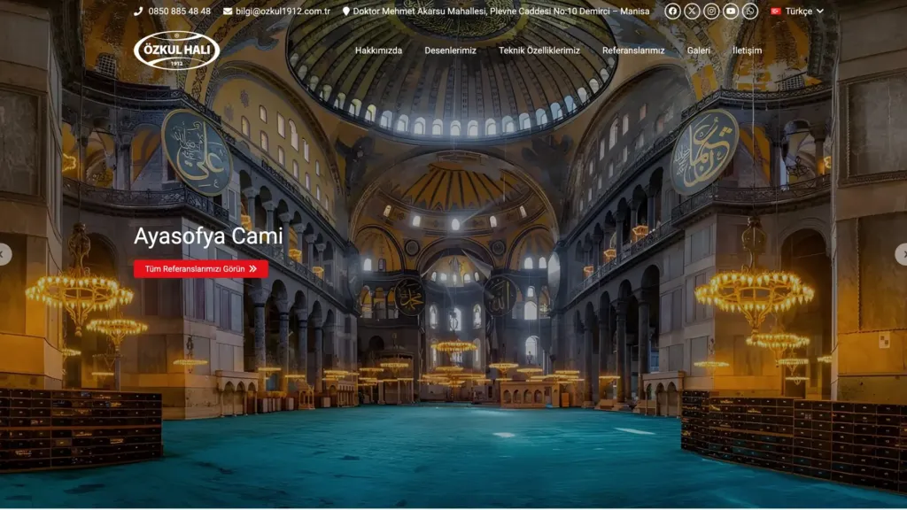 Özkul Halı web sitesi ana sayfa