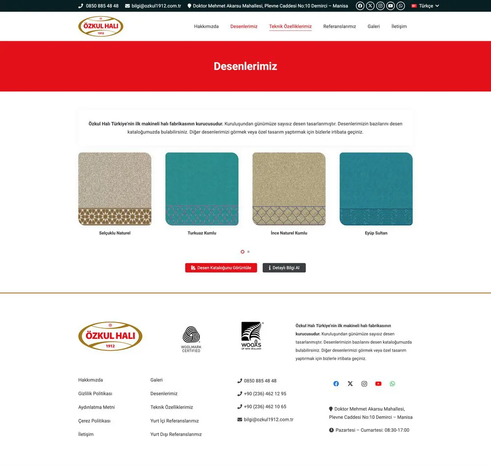 Özkul Halı web sitesi sayfa 4