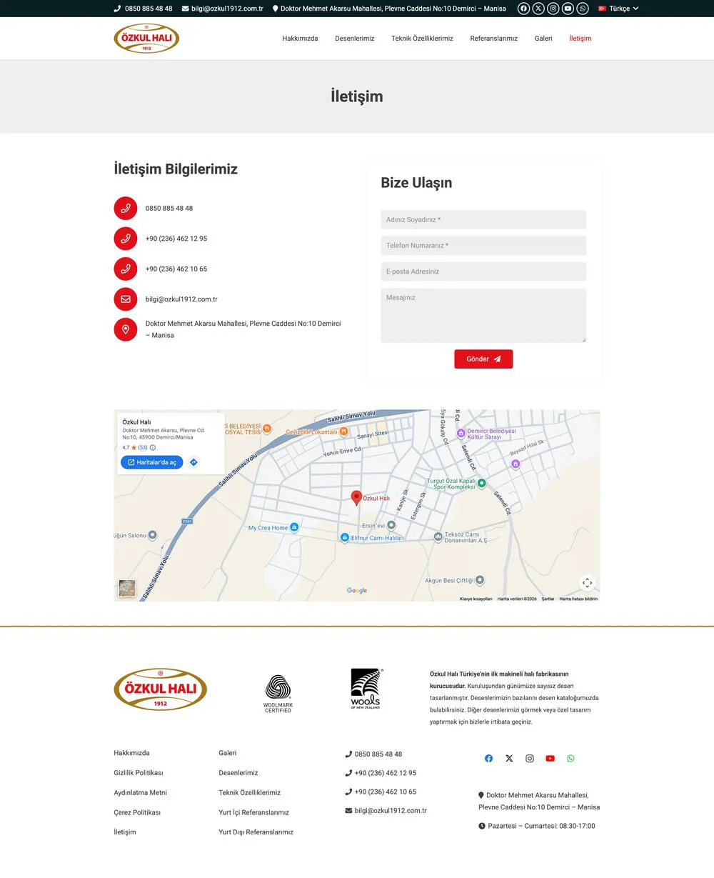Özkul Halı web sitesi sayfa 5