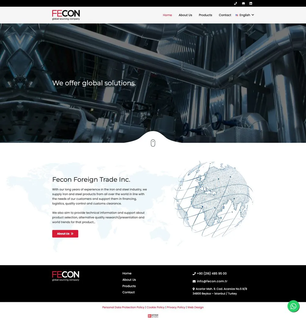 Fecon Dış Ticaret web sitesi sayfa 1