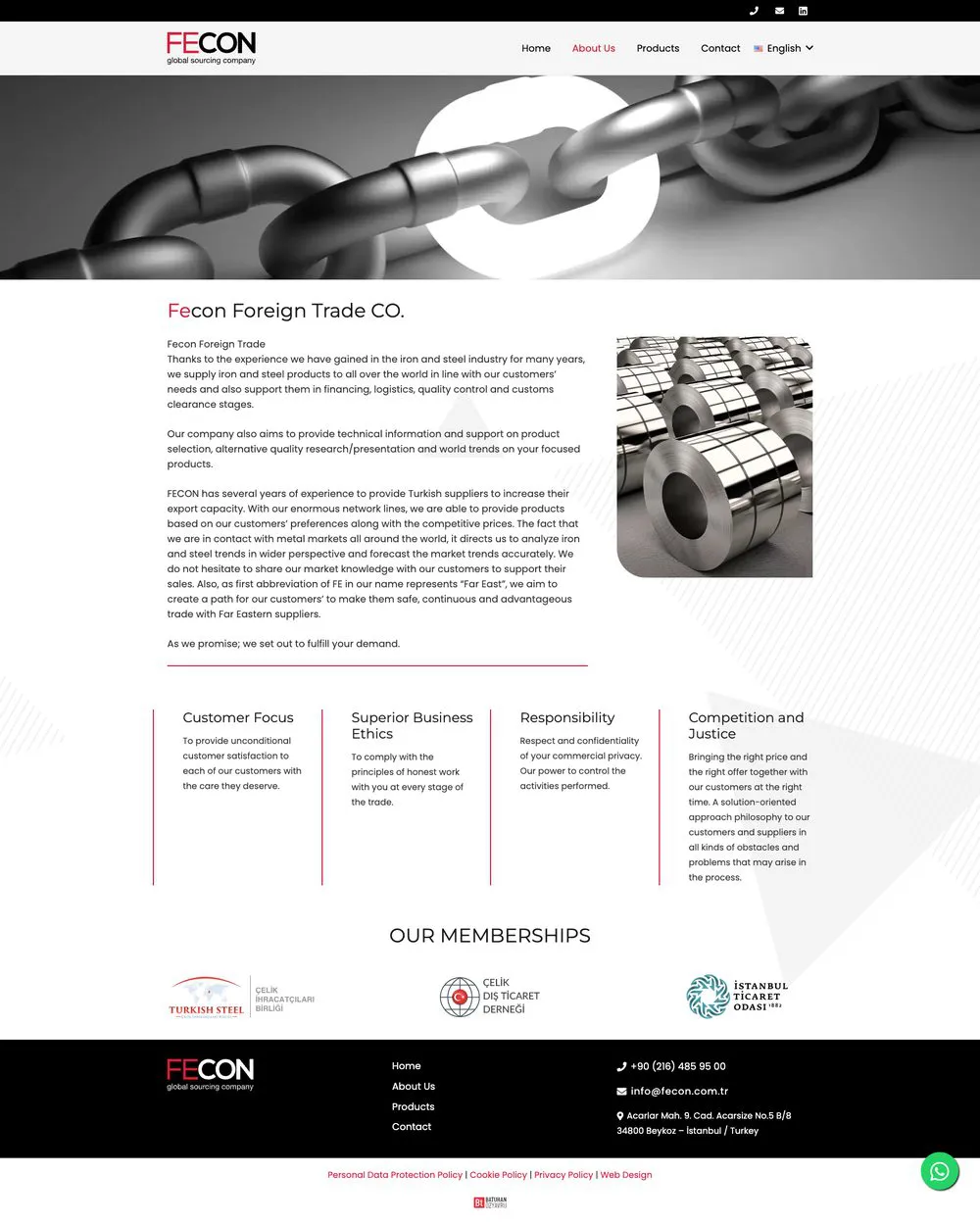 Fecon Dış Ticaret web sitesi sayfa 2