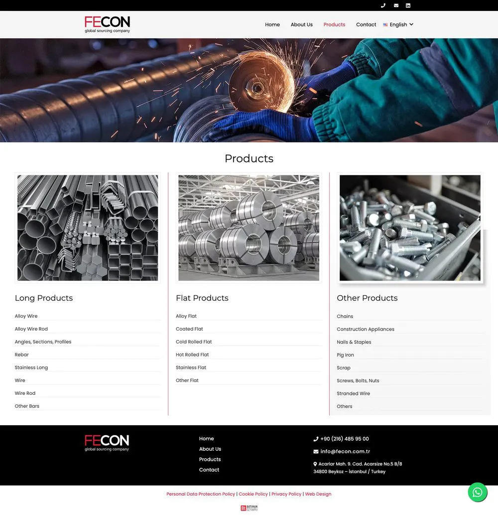 Fecon Dış Ticaret web sitesi sayfa 3