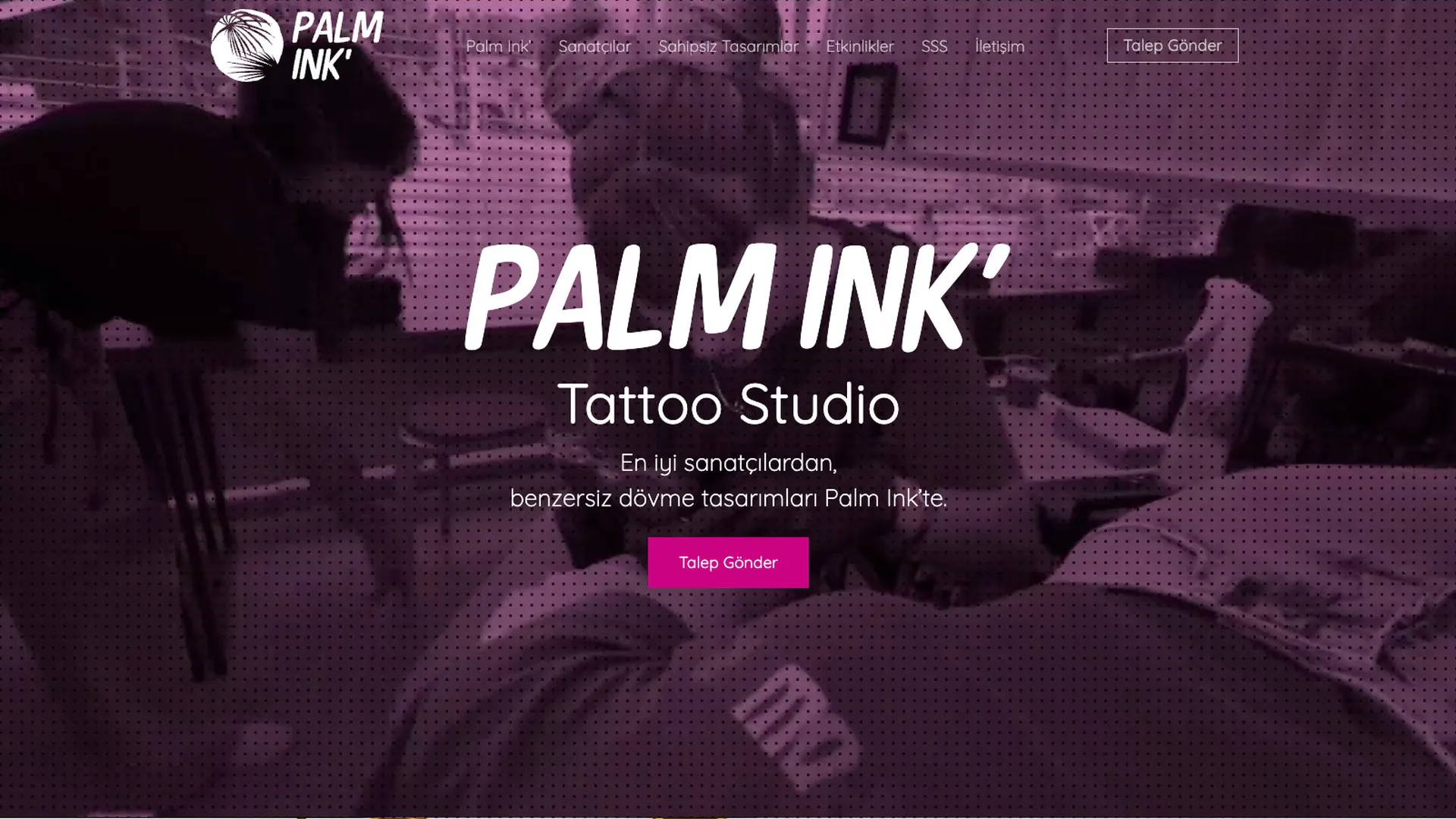Palm Ink Tattoo web sitesi ana sayfa