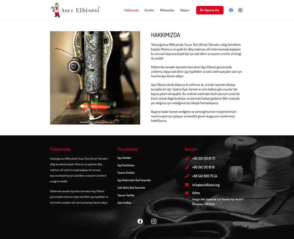 Aşçı Elbisesi web sitesi sayfa 2