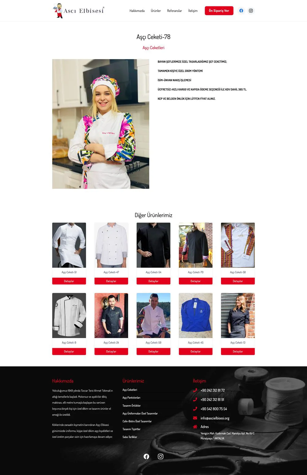 Aşçı Elbisesi web sitesi sayfa 5