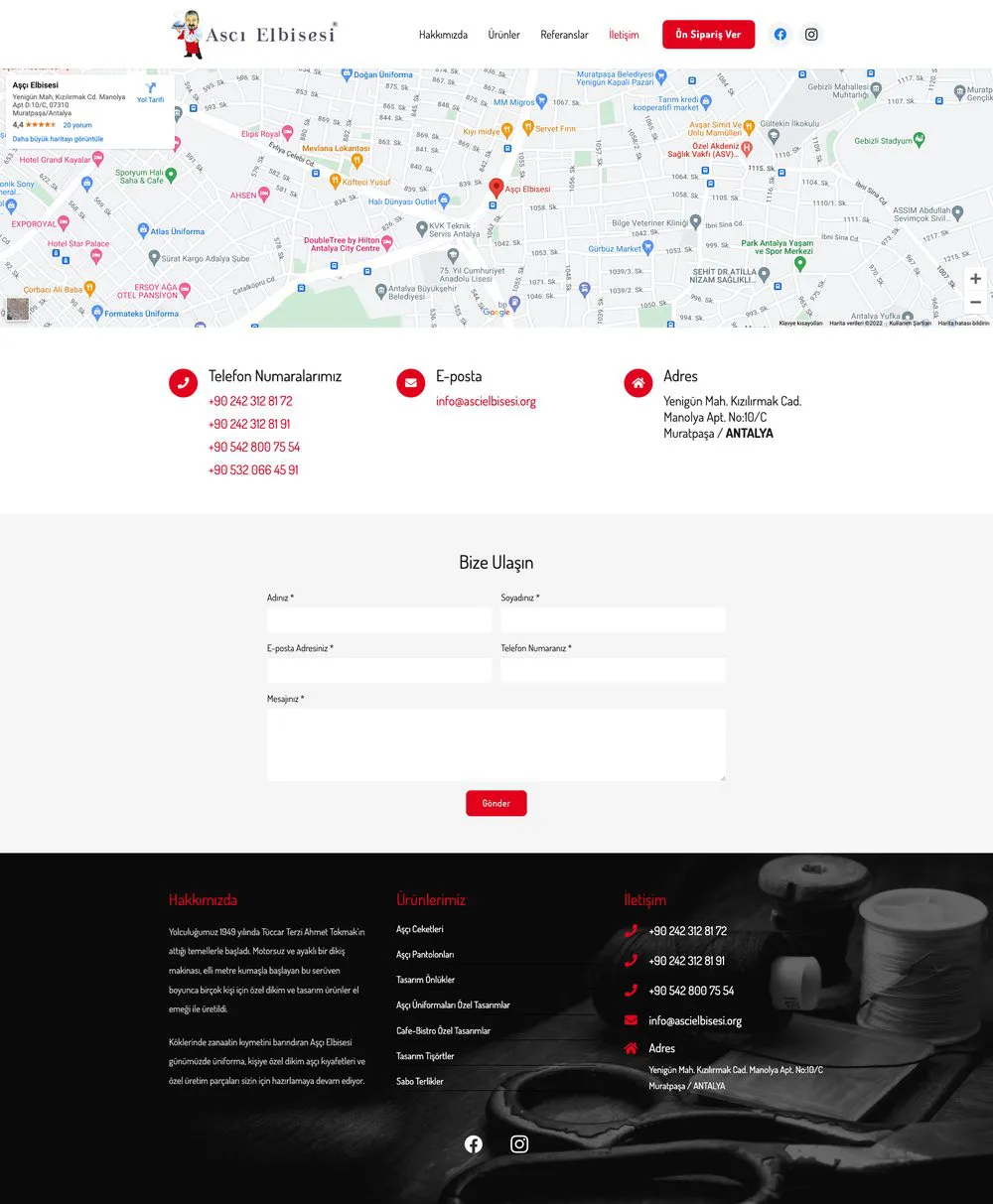 Aşçı Elbisesi web sitesi sayfa 6