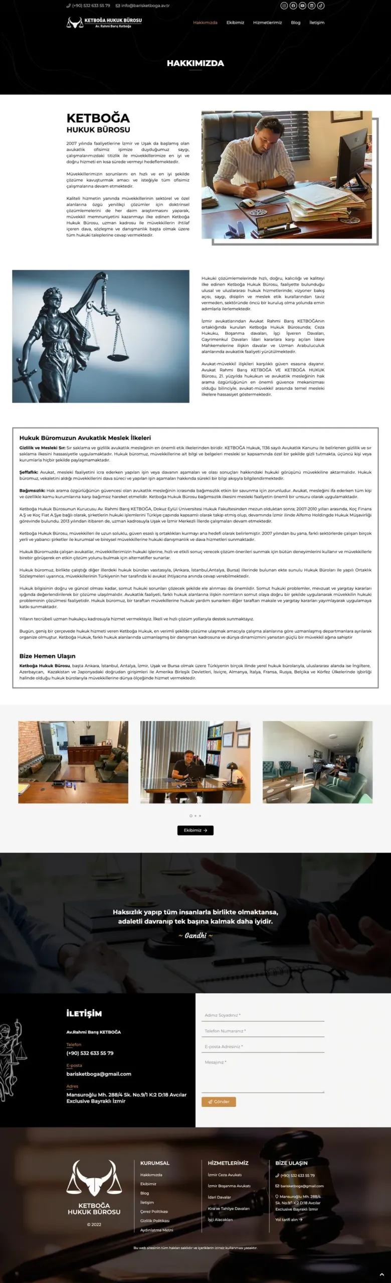 Ketboğa Hukuk Bürosu web sitesi sayfa 2