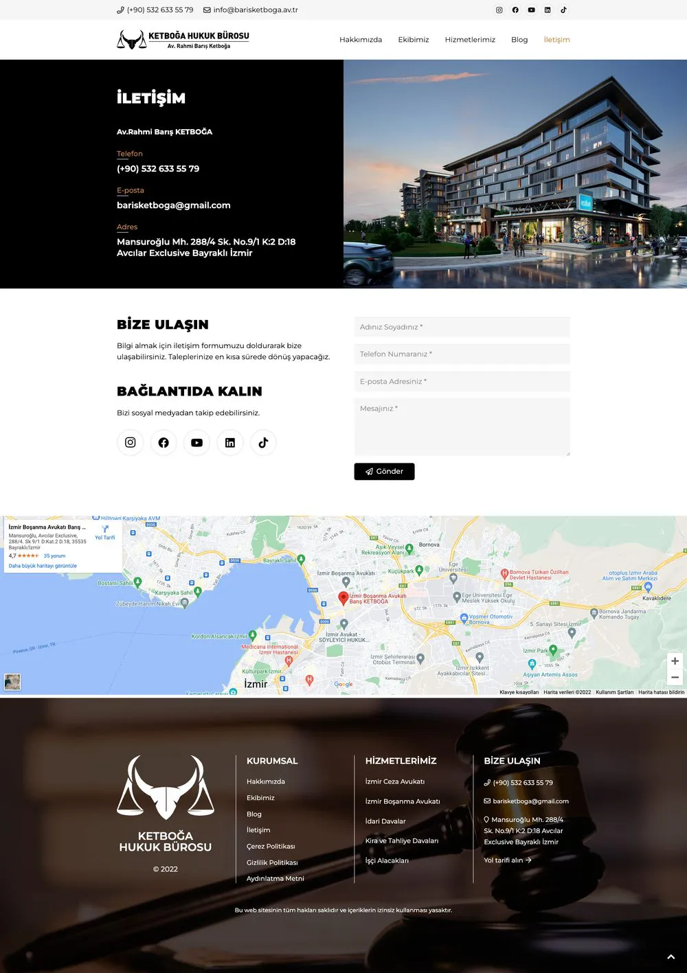 Ketboğa Hukuk Bürosu web sitesi sayfa 6