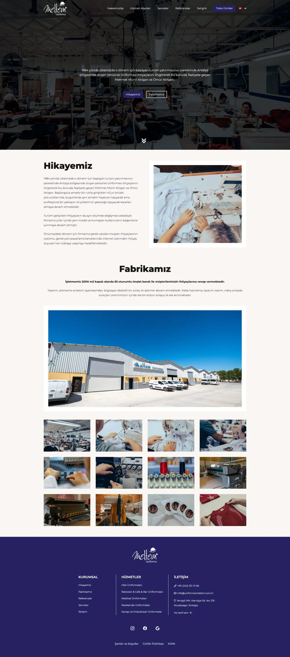 Meltem Üniforma web sitesi sayfa 2