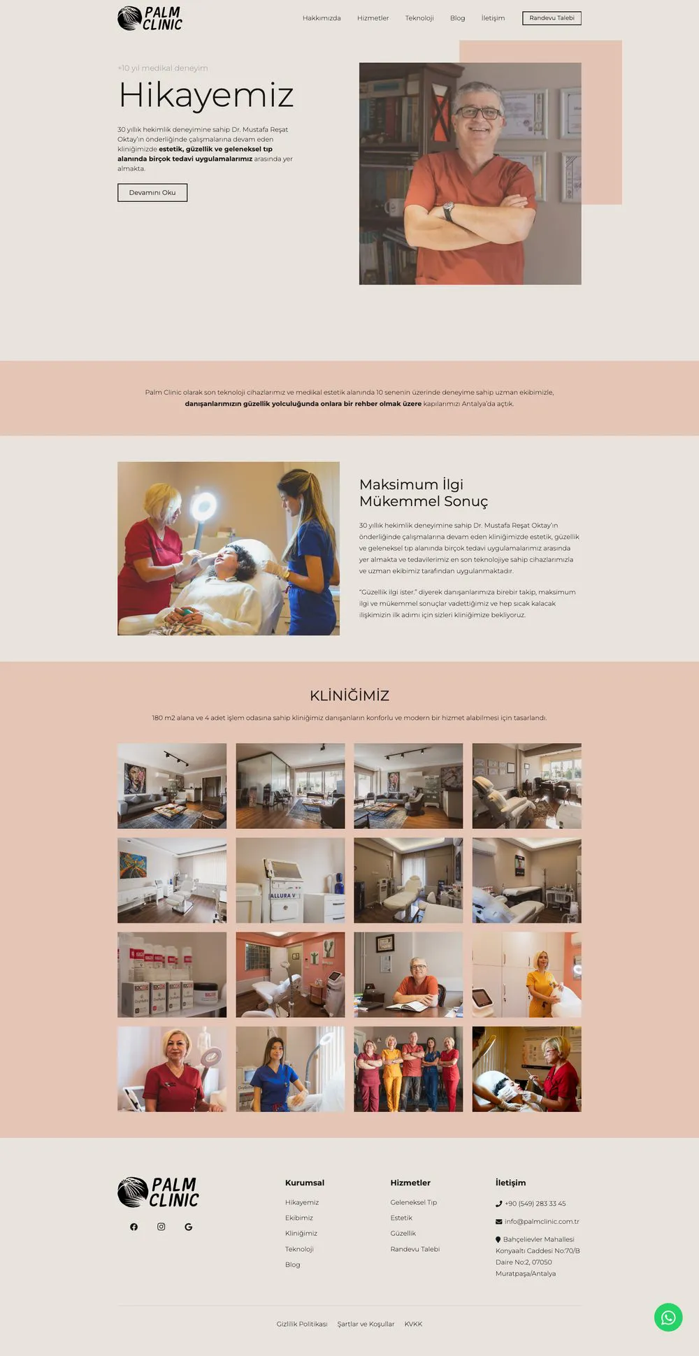 Palm Clinic web sitesi sayfa 2