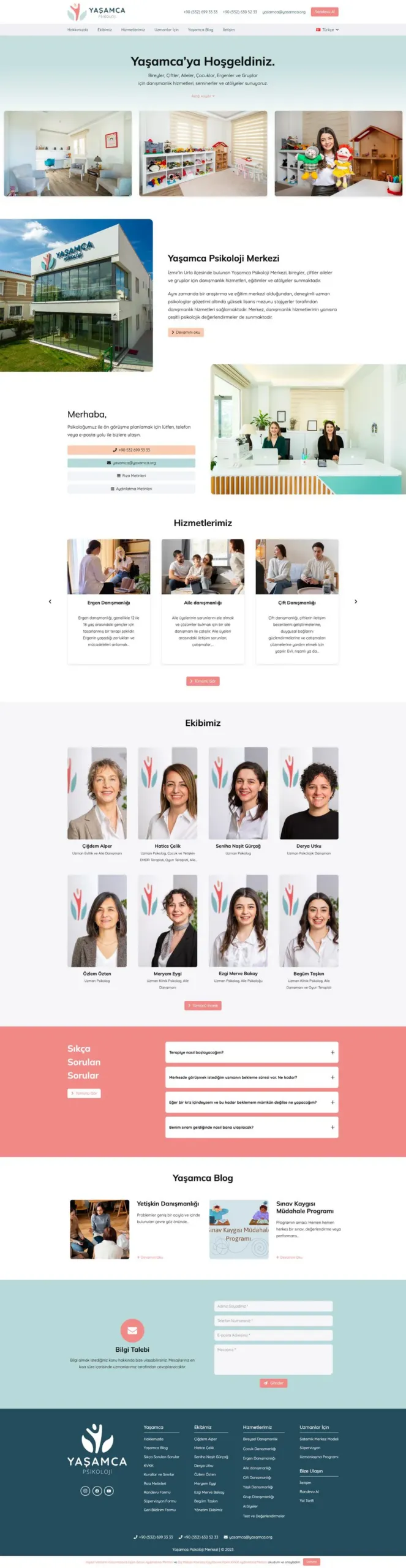 Yaşamca Psikoloji Merkezi web sitesi sayfa 1