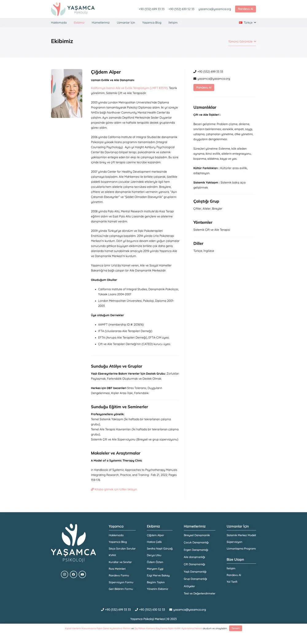 Yaşamca Psikoloji Merkezi web sitesi sayfa 3