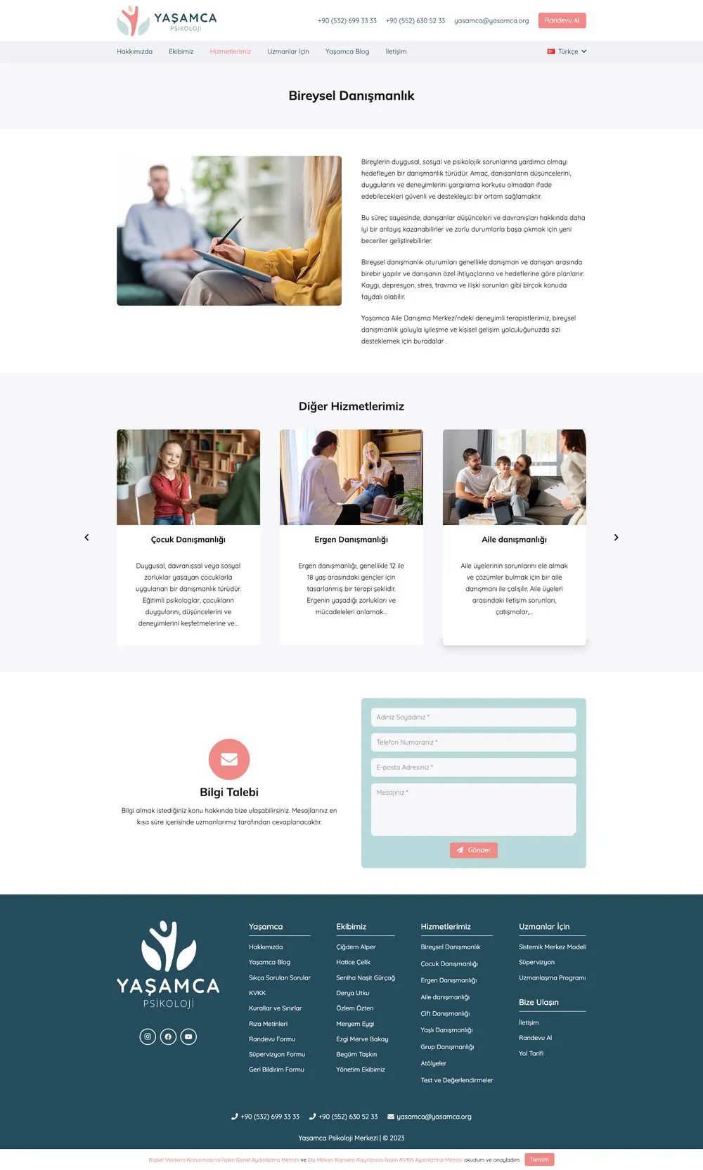 Yaşamca Psikoloji Merkezi web sitesi sayfa 5