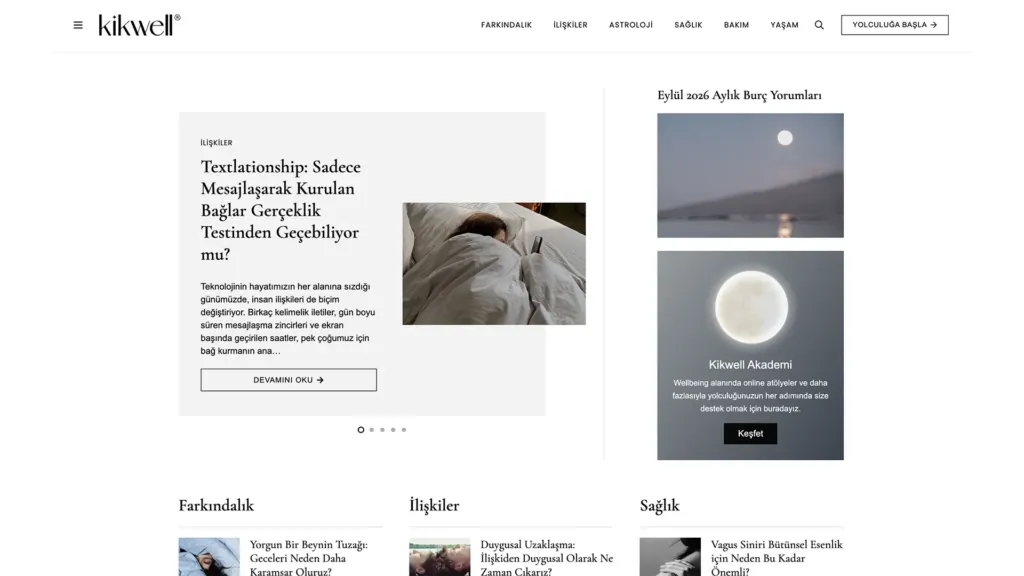 Kikwell web sitesi ekran görüntüsü