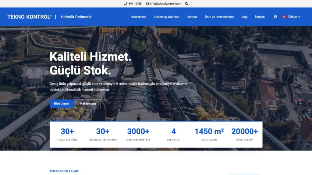 Tekno Kontrol web sitesi ana sayfa