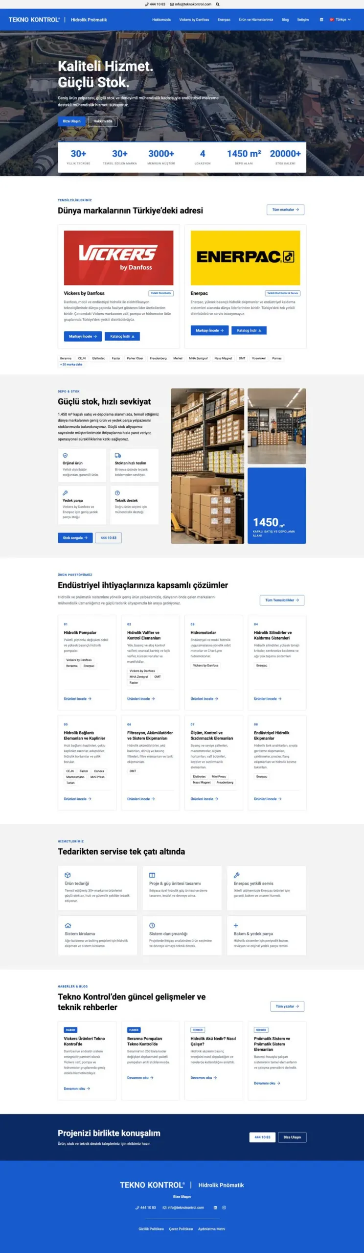 Tekno Kontrol web sitesi sayfa 1