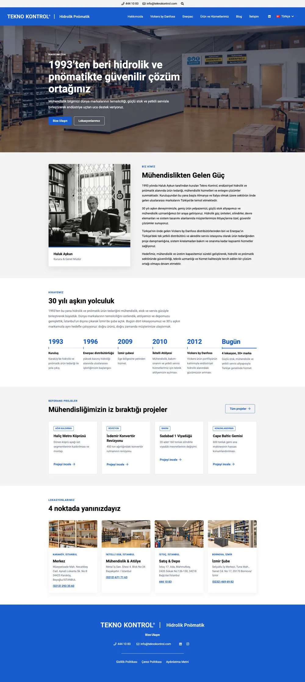 Tekno Kontrol web sitesi sayfa 2
