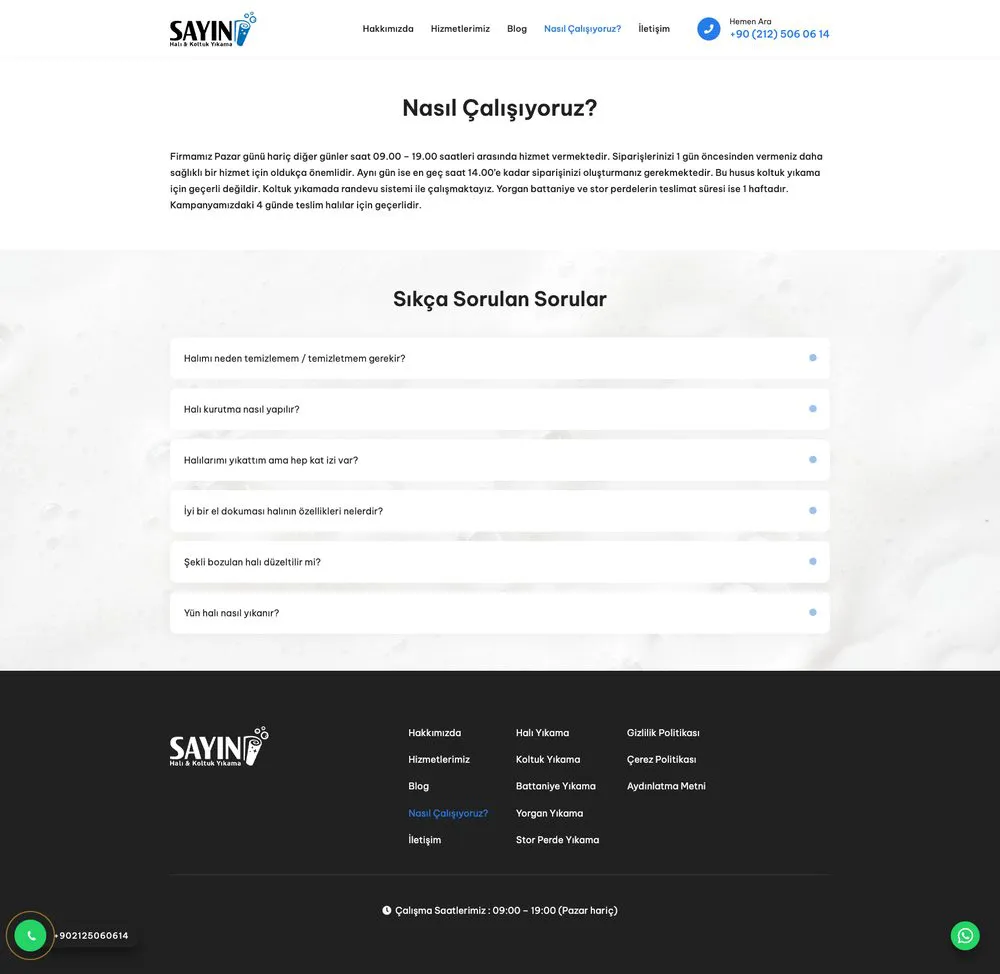 Sayın Halı Yıkama web sitesi sayfa 5