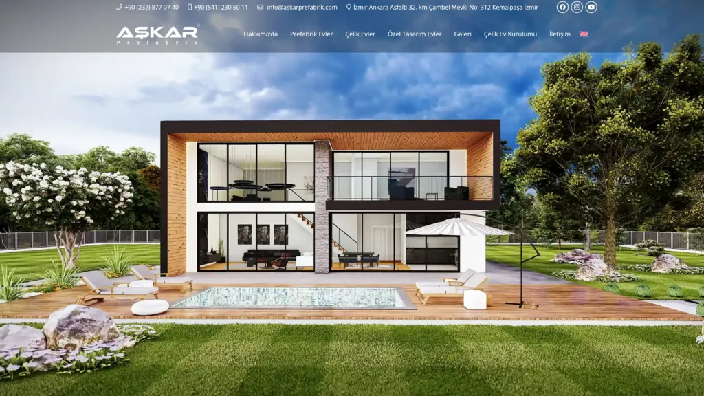 Aşkar Prefabrik web sitesi ekran görüntüsü