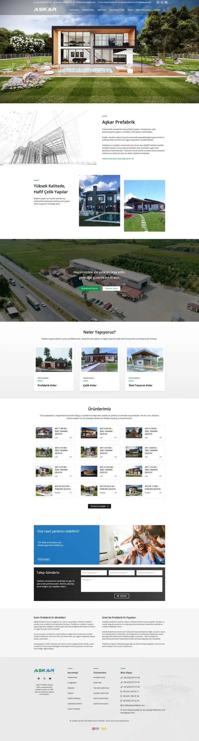 Aşkar Prefabrik web sitesi sayfa 1