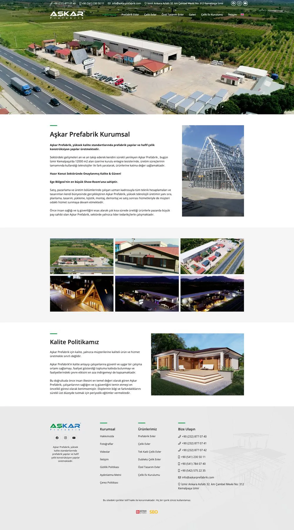 Aşkar Prefabrik web sitesi sayfa 2