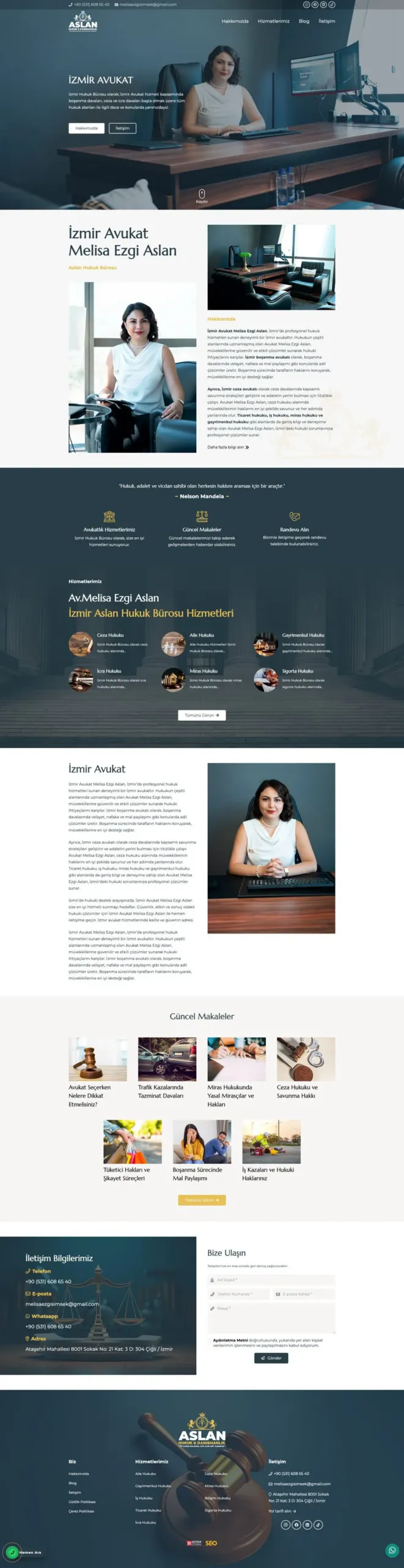 Av. Melisa Ezgi Aslan web sitesi sayfa 1