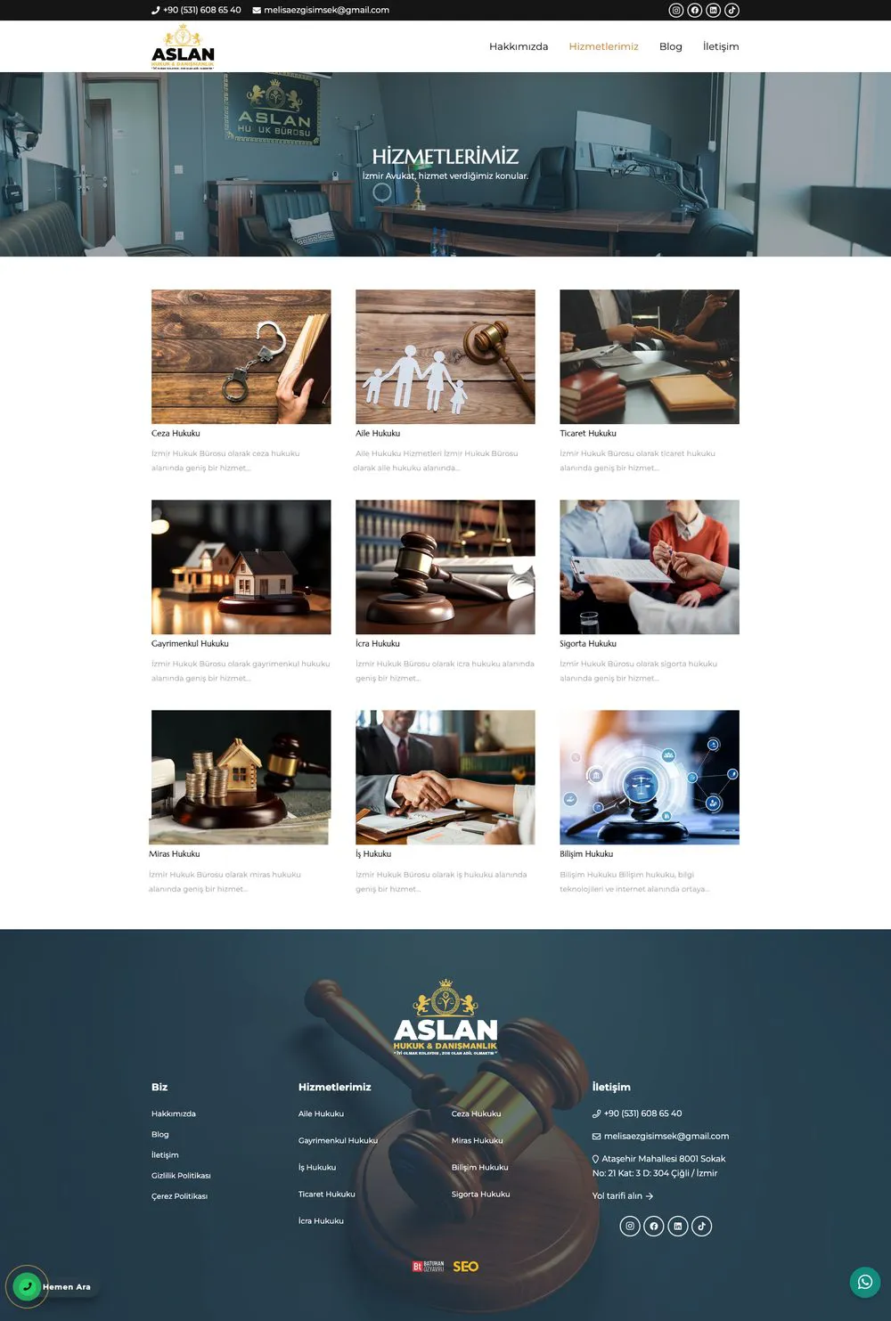 Av. Melisa Ezgi Aslan web sitesi sayfa 3