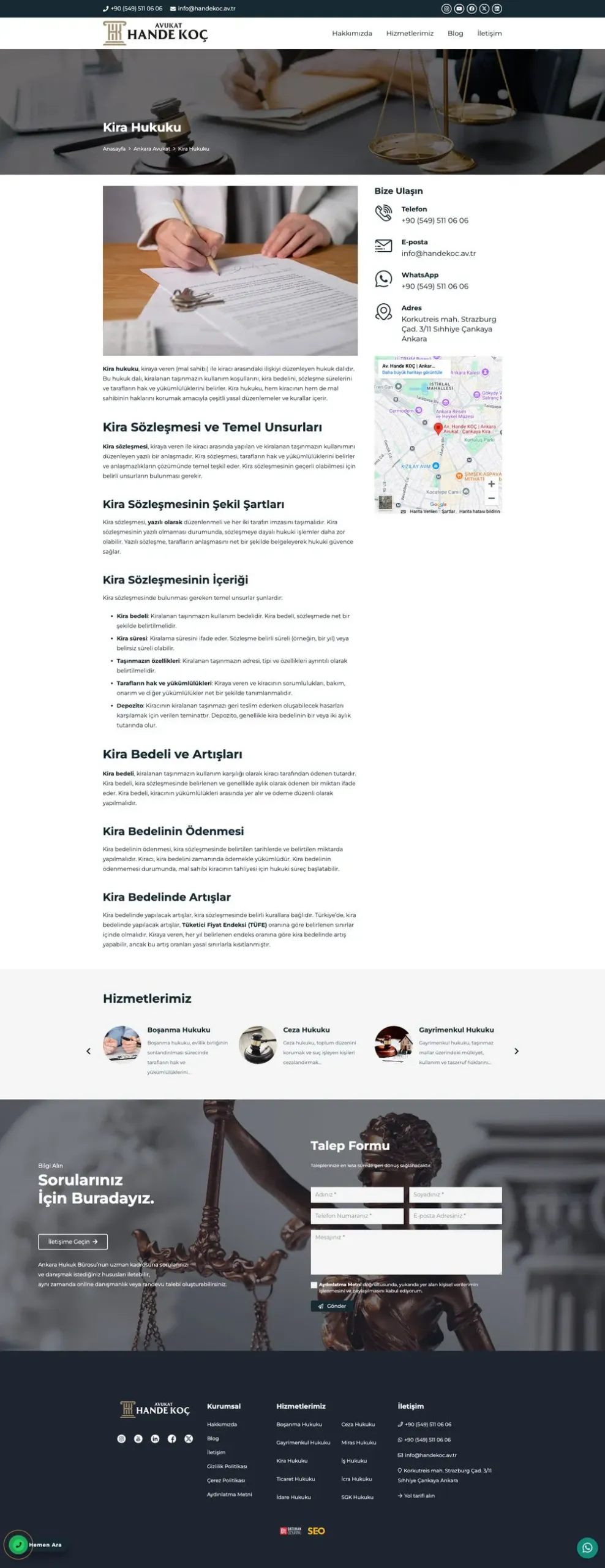 Avukat Hande Koç web sitesi sayfa 4