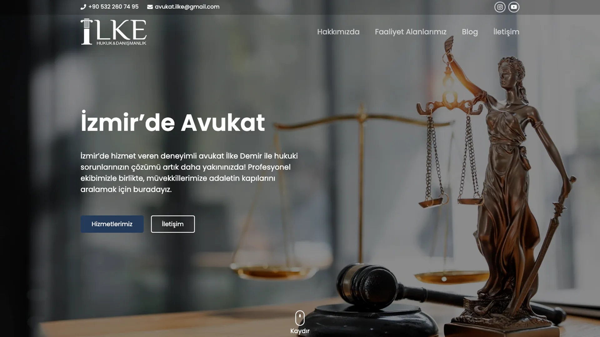 Avukat Perihan İlke Demir web sitesi ekran görüntüsü