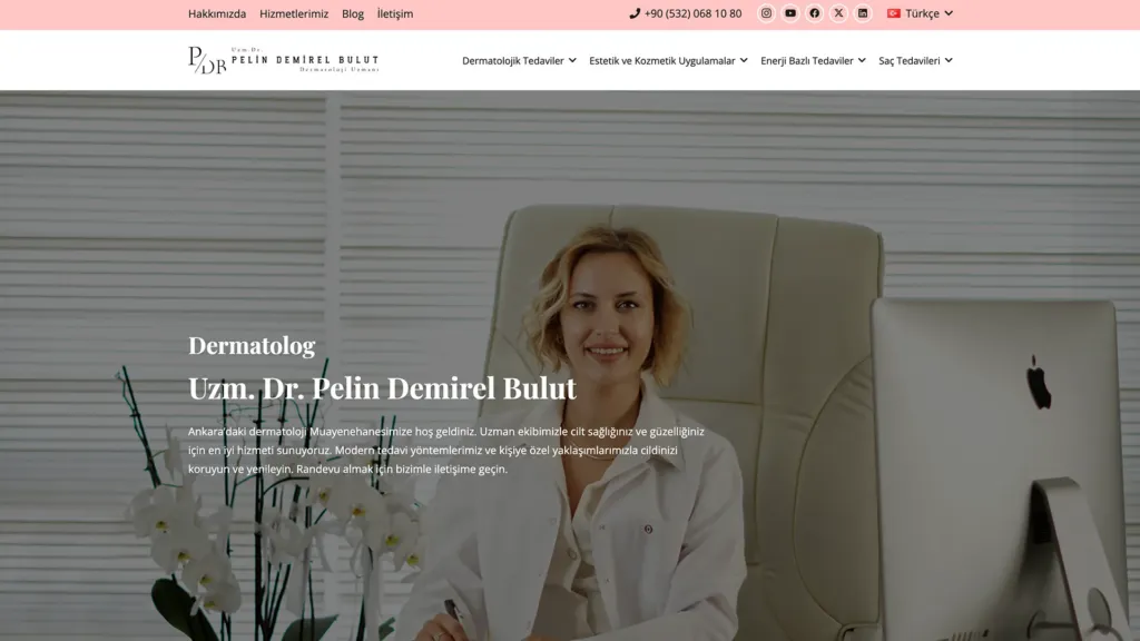 Dr. Pelin Demirel Bulut web sitesi ekran görüntüsü