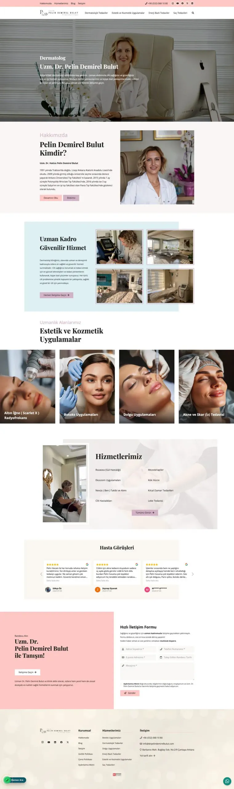 Dr. Pelin Demirel Bulut web sitesi sayfa 1