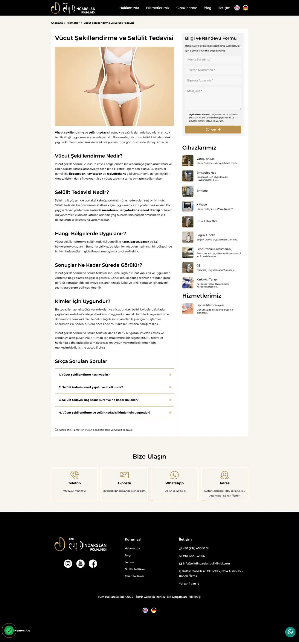 Elif Dinçarslan Polikliniği web sitesi sayfa 4