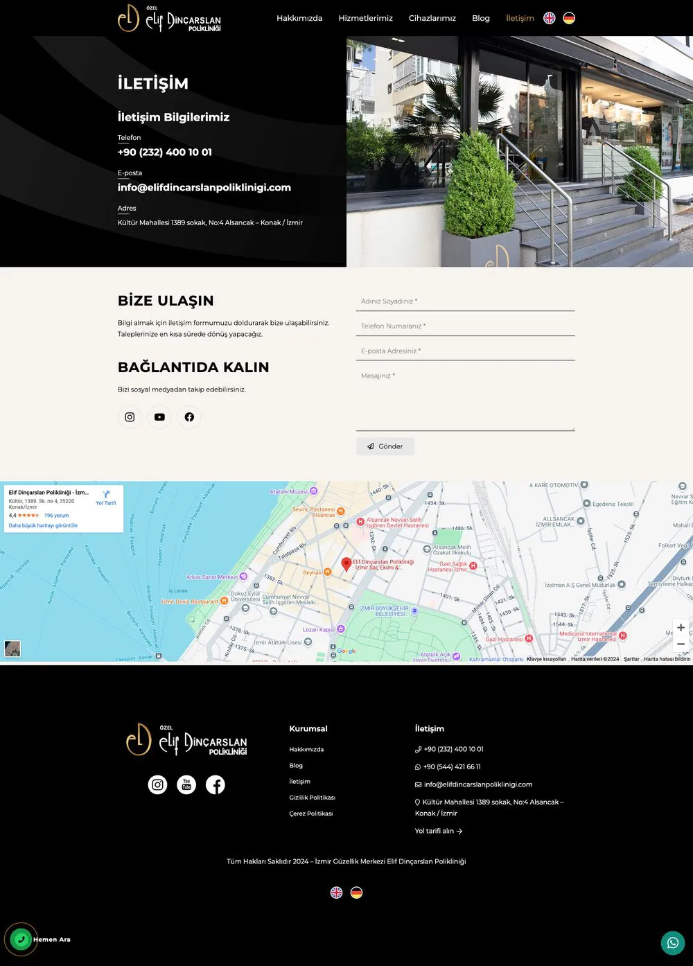Elif Dinçarslan Polikliniği web sitesi sayfa 6