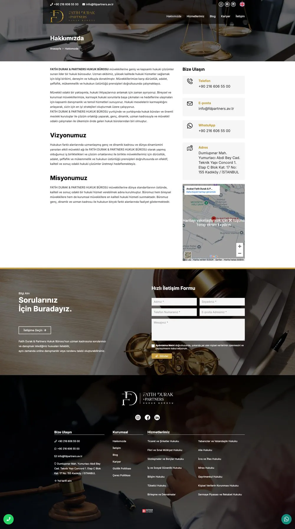 FD Partners Hukuk Bürosu web sitesi sayfa 2