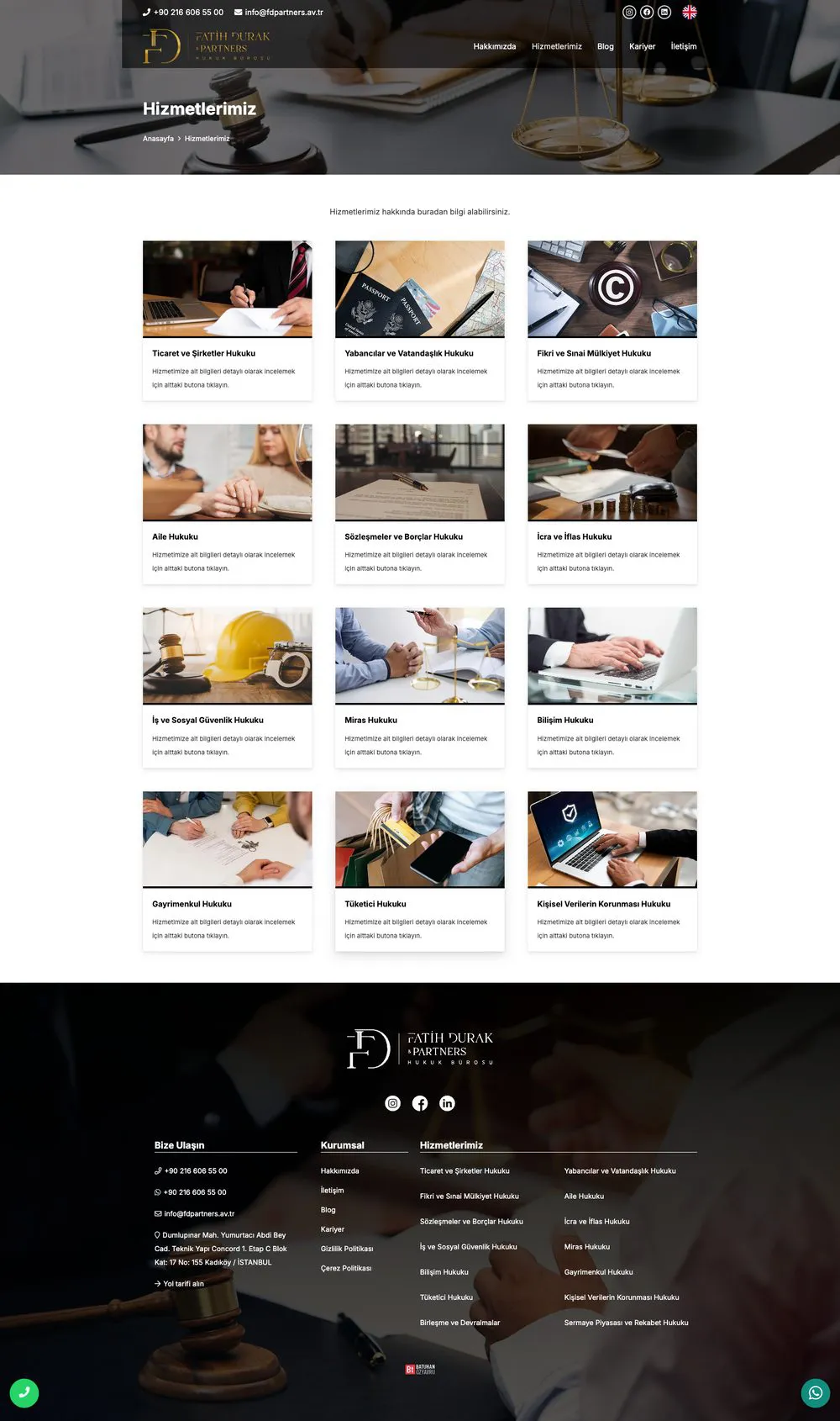FD Partners Hukuk Bürosu web sitesi sayfa 3