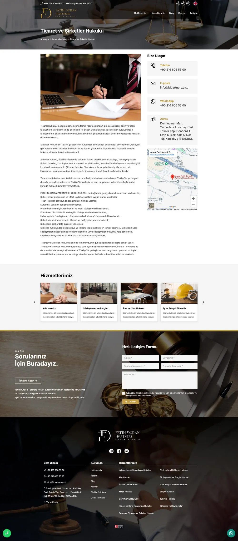 FD Partners Hukuk Bürosu web sitesi sayfa 4