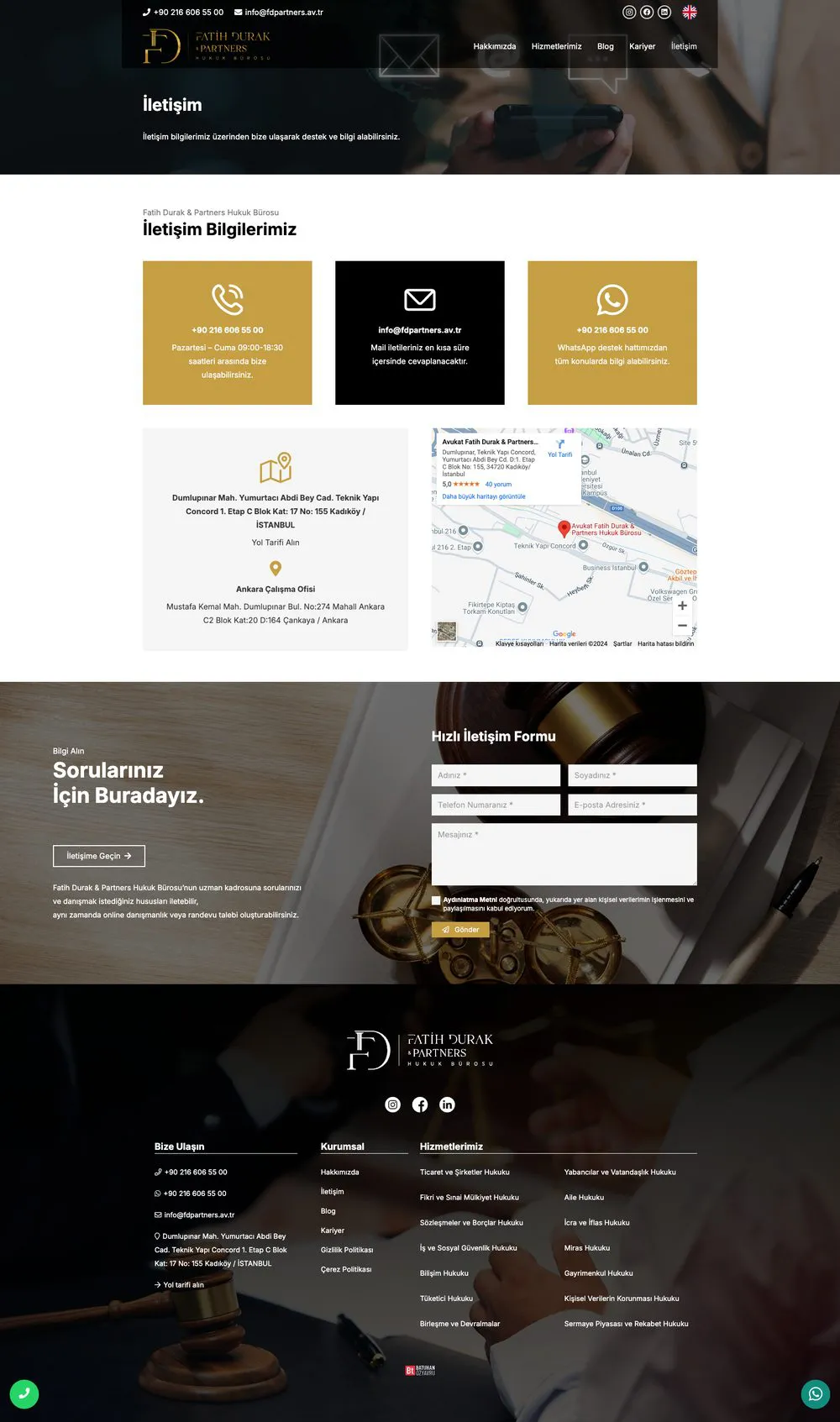 FD Partners Hukuk Bürosu web sitesi sayfa 6