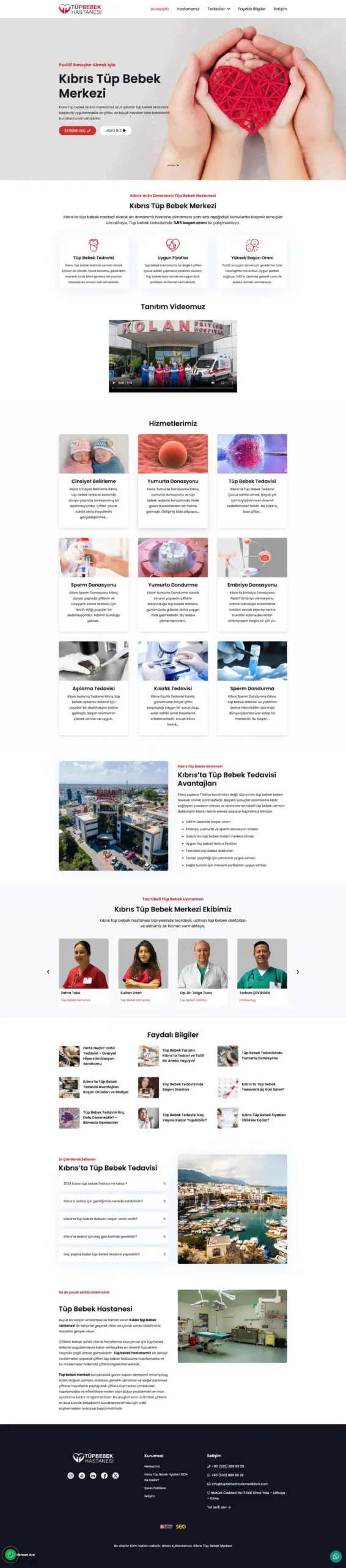 Kıbrıs Tüp Bebek Hastanesi web sitesi sayfa 1
