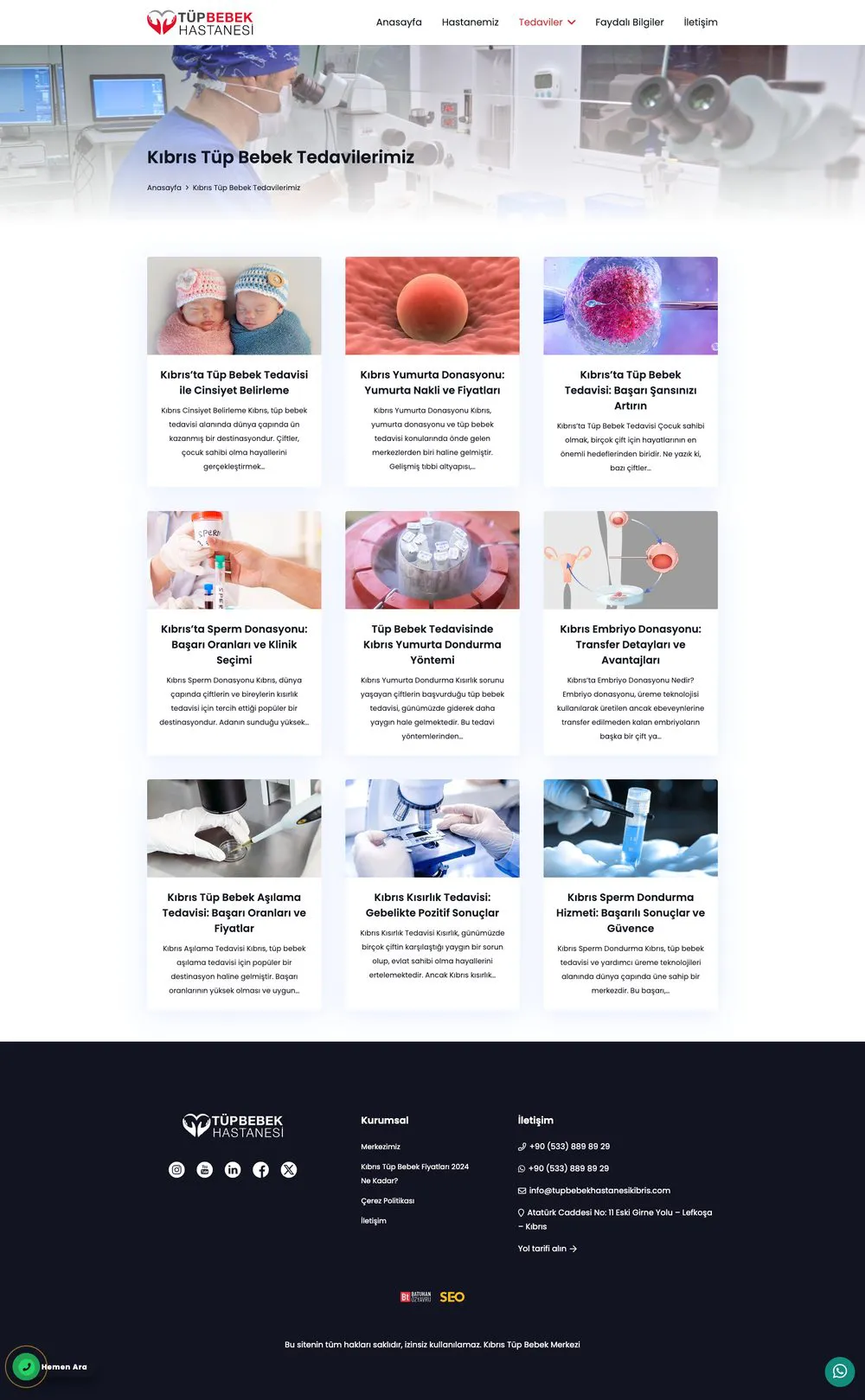 Kıbrıs Tüp Bebek Hastanesi web sitesi sayfa 4