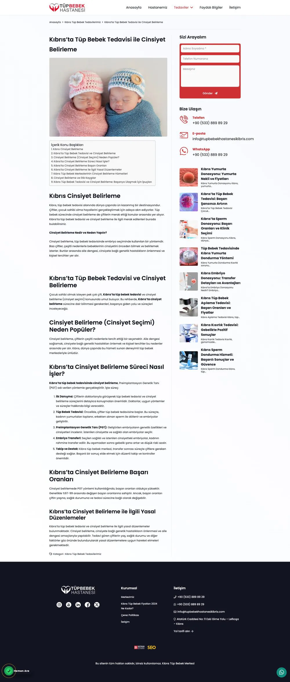 Kıbrıs Tüp Bebek Hastanesi web sitesi sayfa 5