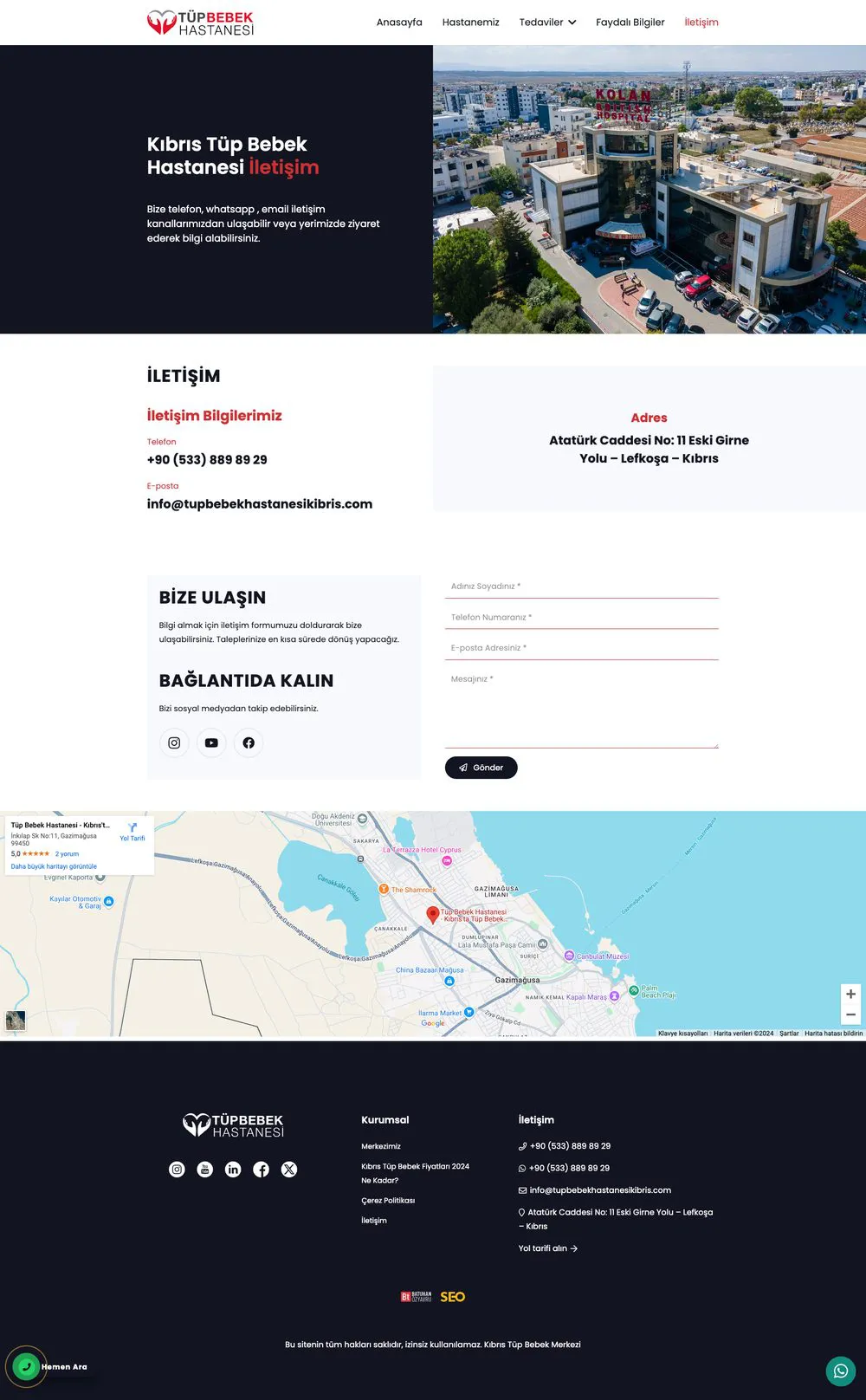 Kıbrıs Tüp Bebek Hastanesi web sitesi sayfa 6
