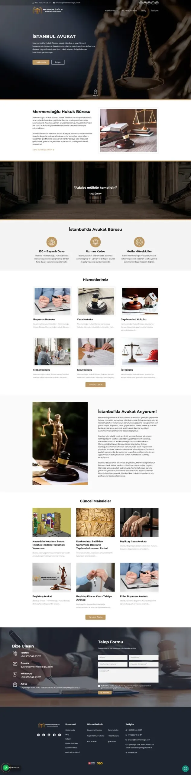 Mermercioğlu Hukuk web sitesi sayfa 1