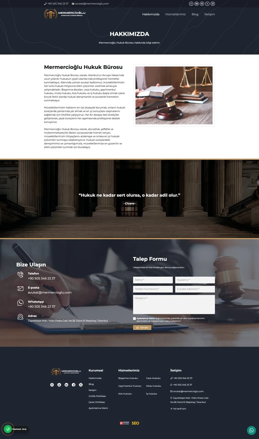 Mermercioğlu Hukuk web sitesi sayfa 2