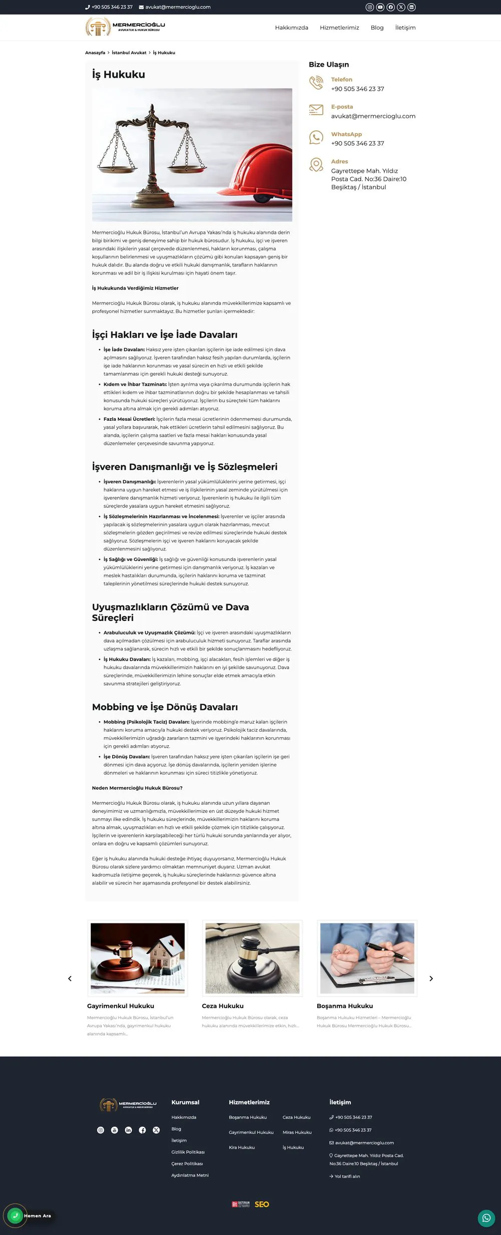 Mermercioğlu Hukuk web sitesi sayfa 4