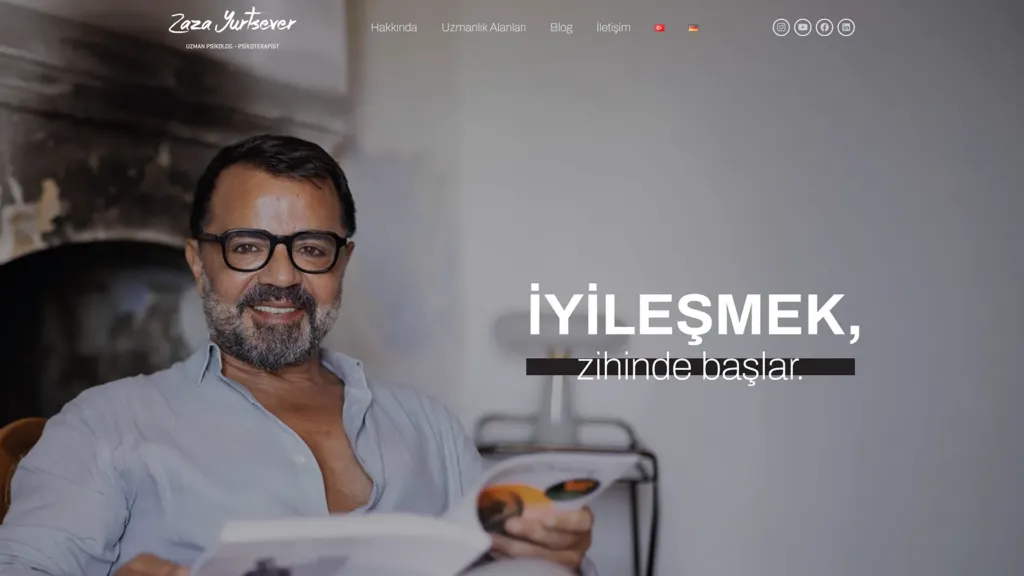 Zaza Yurtsever web sitesi ekran görüntüsü