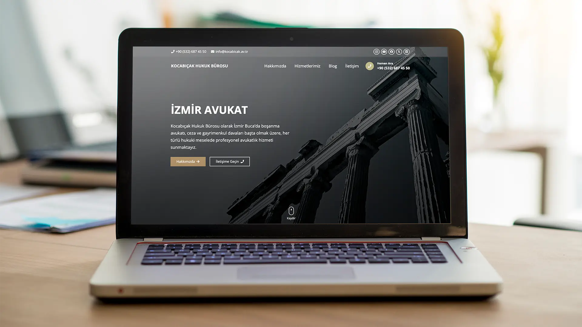 Kocabıçak Hukuk Bürosu web sitesi ekran görüntüsü