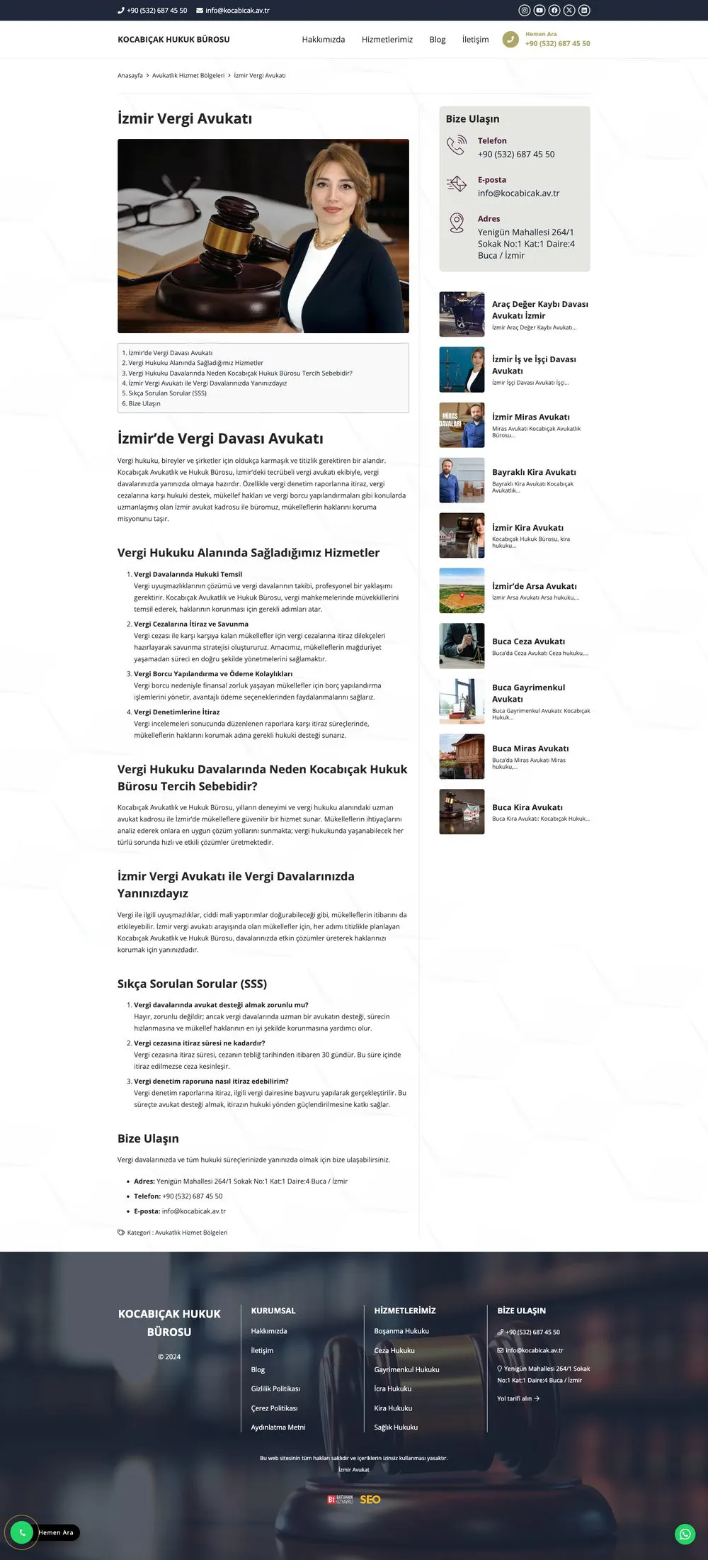 Kocabıçak Hukuk Bürosu web sitesi sayfa 5