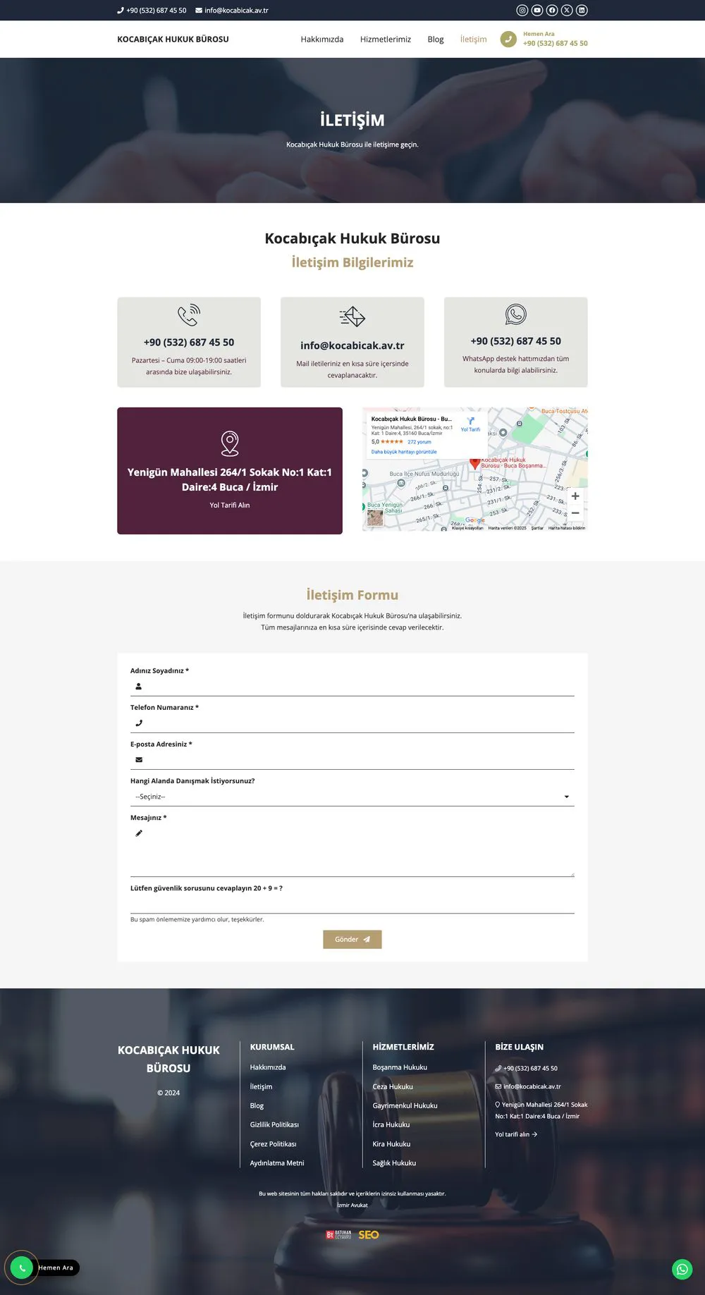 Kocabıçak Hukuk Bürosu web sitesi sayfa 6