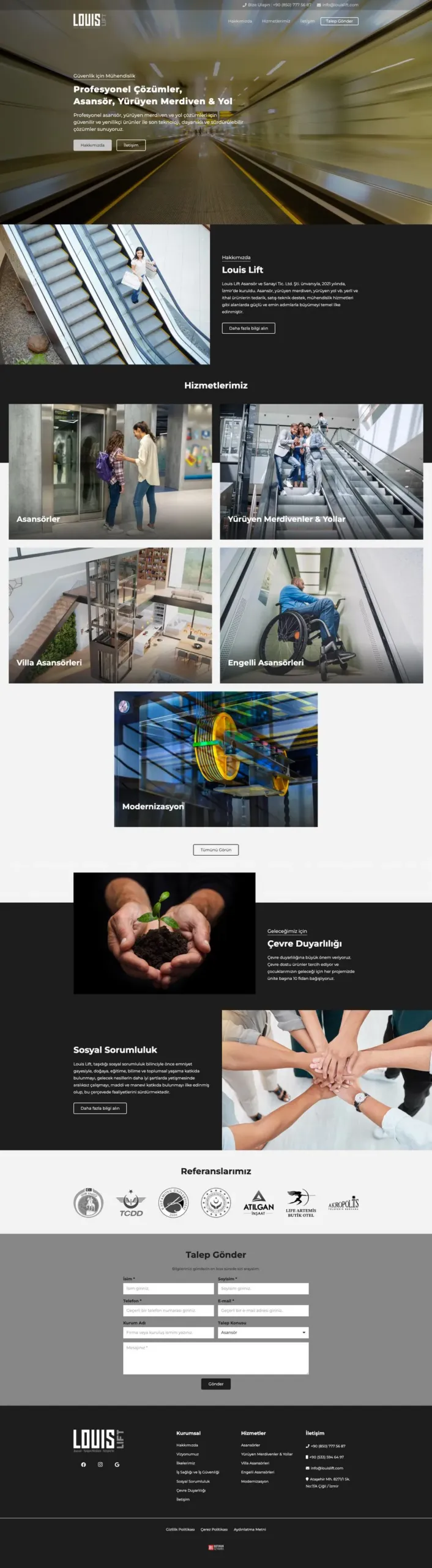 Louis Lift web sitesi sayfa 1